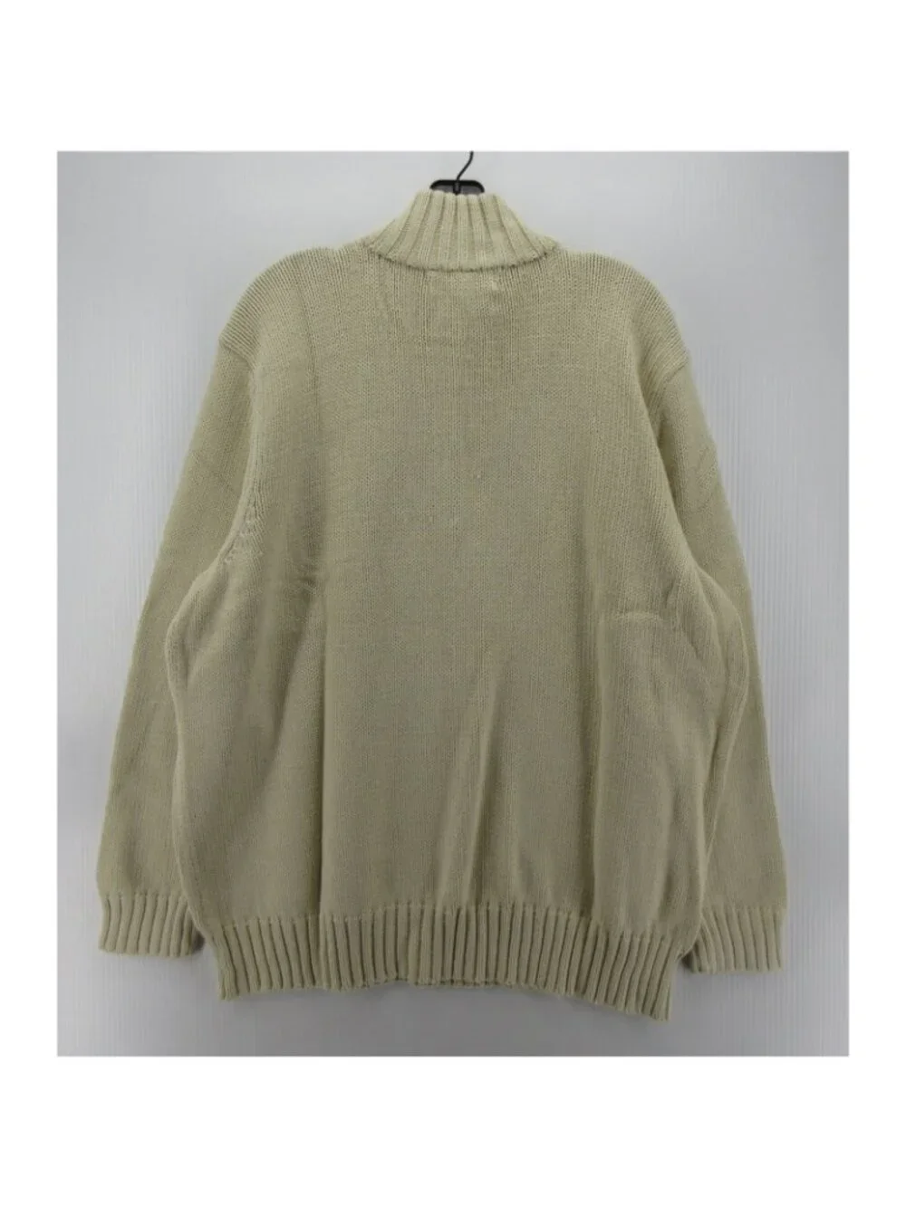 Polo Ralph Lauren Sweater 2XB Big Cream 1/4 Zip Pullover Chunky Knit